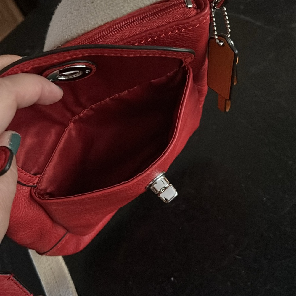 Coach Park Leather Swingpack Vermillion Red Orange Hang Tag Crossbody Travel - Picture 4 of 8